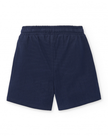 Bermuda da bambino in maglia blu navy Collezione Sons Of Fun