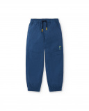 Pantaloni in twill blu da ragazzo Collezione Sons Of Fun