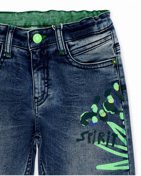 Pantaloni in denim blu da ragazzo Collezione Savage Spirit