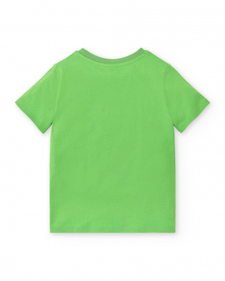 T-shirt verde in maglia da bambino Collezione Savage Spirit