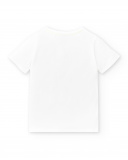 T-shirt bianca da bambino in maglia Collezione Savage Spirit