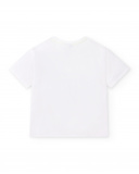 T-shirt bianca con animali in maglia per bambino Collezione