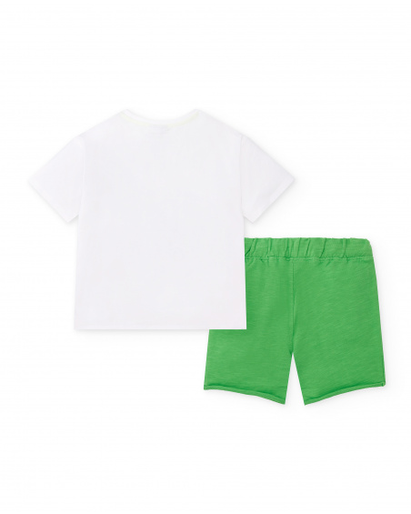 Completo in maglia bianco verde da bambino Collezione Savage