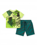 Completo in maglia di peluche verde da bambino Collezione