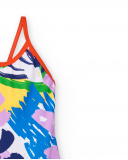 Costume da bagno bianco da bambina Collezione Rockin The Jungle