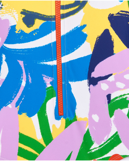 Costume da bagno da bambina con cerniera bianca Collezione