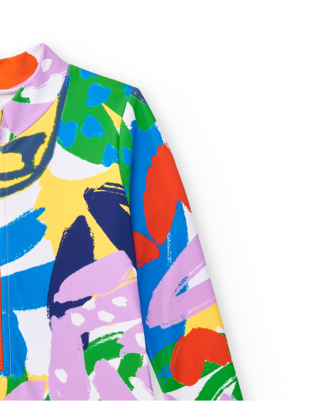 Costume da bagno da bambina con cerniera bianca Collezione