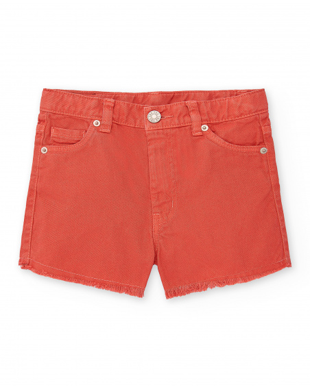 Shorts in denim rosso da bambina Collezione Rockin The Jungle