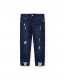 Pantaloni in denim blu da bambina Collezione Rockin The Jungle