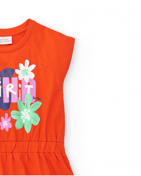 Abito rosso in maglia da bambina Collezione Rockin The Jungle