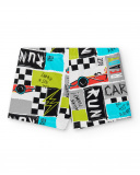 Costume boxer bianco da bambino Collezione Race Car