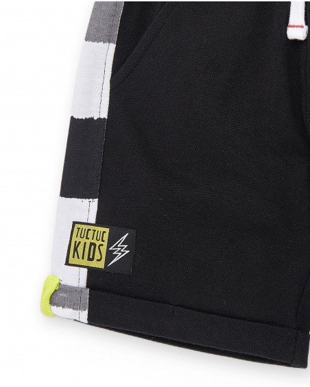 Bermuda da ragazzo in maglia nera Collezione Race Car