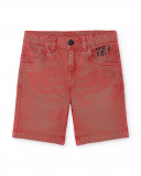 Bermuda da ragazzo in twill rosso Collezione Race Car