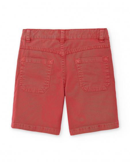 Bermuda da ragazzo in twill rosso Collezione Race Car