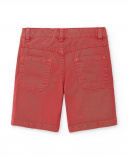 Bermuda da ragazzo in twill rosso Collezione Race Car