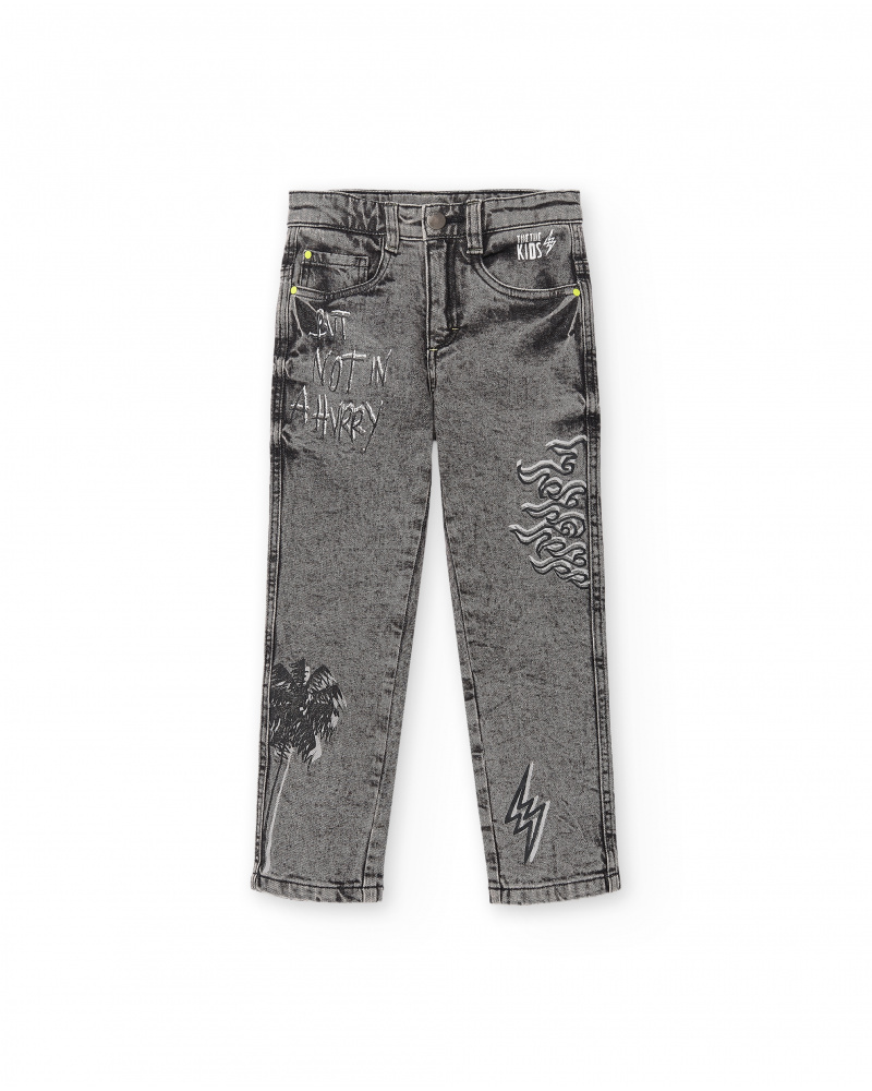 Pantaloni in denim grigio da ragazzo Collezione Race Car