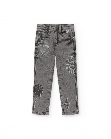 Pantaloni in denim grigio da ragazzo Collezione Race Car