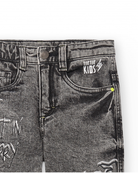 Pantaloni in denim grigio da ragazzo Collezione Race Car