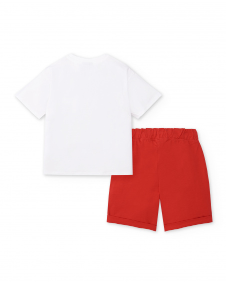 Completo in maglia bianco rosso da bambino Collezione Race Car