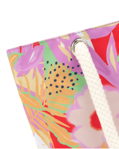 Borsa in rafia stampata da bambina Collezione Paradise Beach