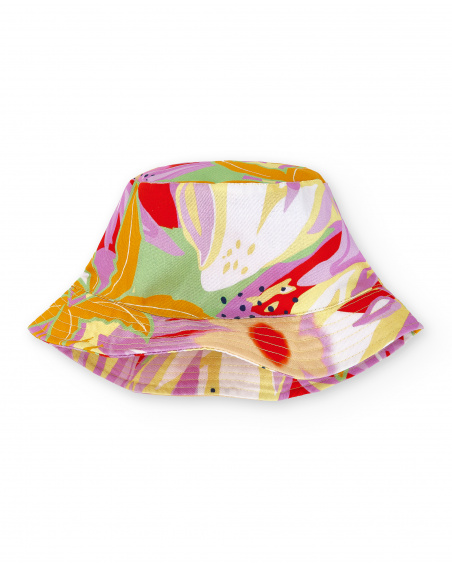 Cappello piatto da bambina di colore lilla Collezione Paradise