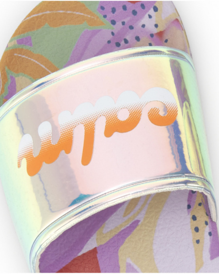 Infradito lilla olografiche da bambina Collezione Paradise Beach