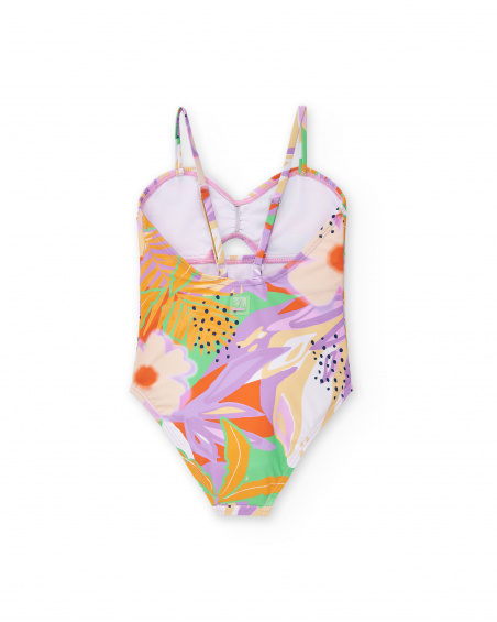 Costume da bagno lilla da bambina Collezione Paradise Beach