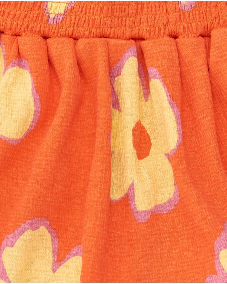 Gonna in maglia arancione da bambina Collezione Paradise Beach