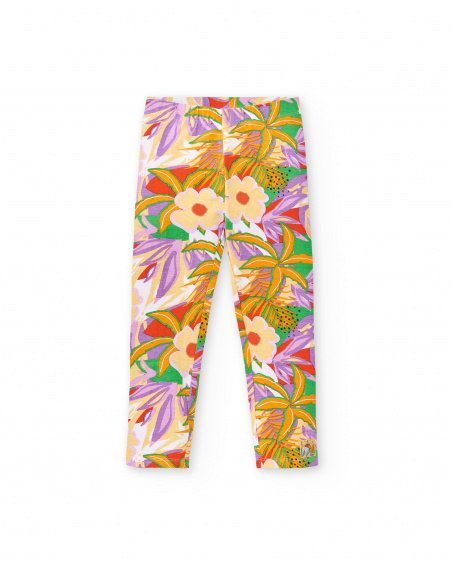 Leggings lilla in maglia da bambina Collezione Paradise Beach