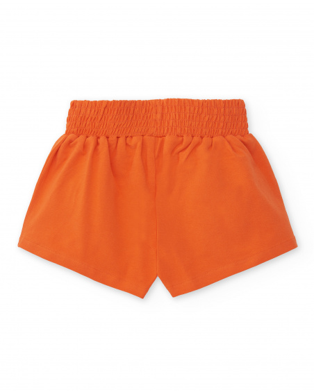 Shorts in maglia arancione da bambina Collezione Paradise Beach