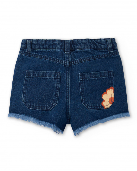 Shorts in denim blu da bambina Collezione Paradise Beach