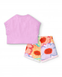 Completo in maglia lilla da bambina Collezione Paradise Beach