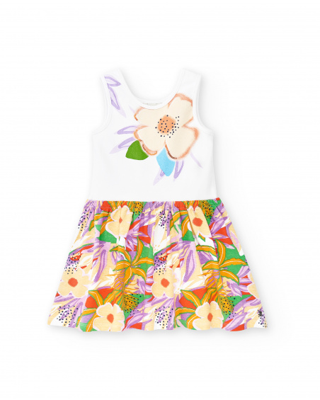 Abito in maglia bianco lilla da bambina Collezione Paradise