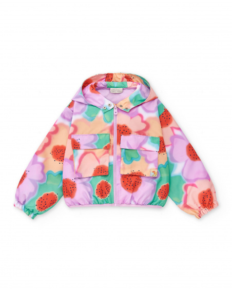 Giacca a vento lilla da bambina Collezione Paradise Beach