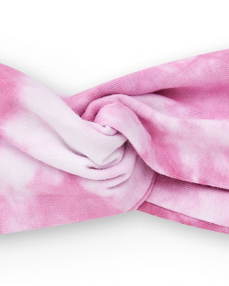 Cerchietto in maglia lilla da bambina Collezione Flamingo Mood