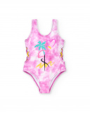 Costume da bagno tie dye lilla da bambina Collezione Flamingo