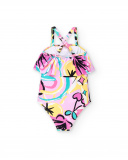 Costume da bagno con volant lilla da bambina Collezione