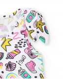 Camiseta punto blanco niña Flamingo Mood