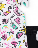 Completo in maglia bianco nero da bambina Collezione Flamingo