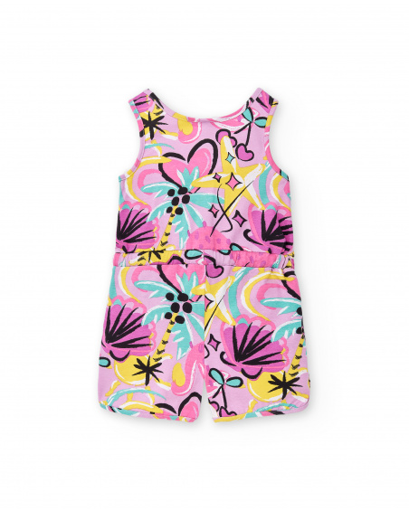 Tuta lilla in maglia da bambina Collezione Flamingo Mood