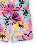 Tuta lilla in maglia da bambina Collezione Flamingo Mood