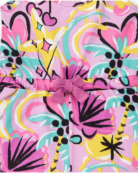 Tuta lilla in maglia da bambina Collezione Flamingo Mood