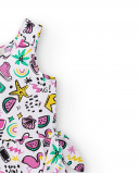 Abito bianco in maglia da bambina Collezione Flamingo Mood