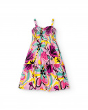 Abito da bambina in popeline lilla Collezione Flamingo Mood