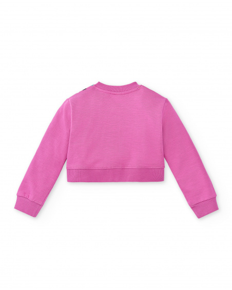 Giubbotto in peluche lilla da bambina Collezione Flamingo Mood