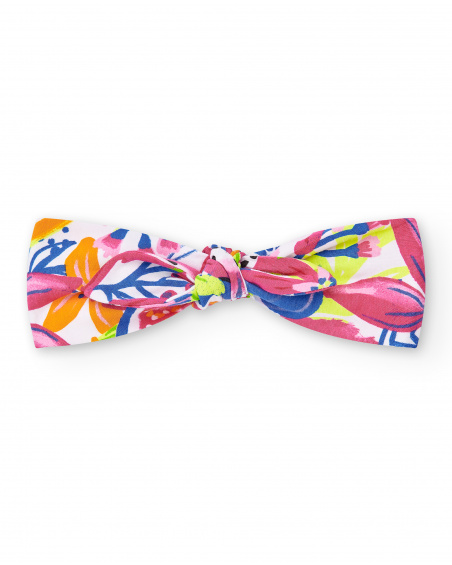 Cerchietto in maglia bianca da bambina Collezione Acid Bloom