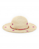 Cappello in rafia beige da bambina Collezione Acid Bloom