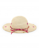 Cappello in rafia beige da bambina Collezione Acid Bloom