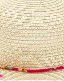 Cappello in rafia beige da bambina Collezione Acid Bloom