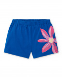 Shorts blu in maglia da bambina Collezione Acid Bloom